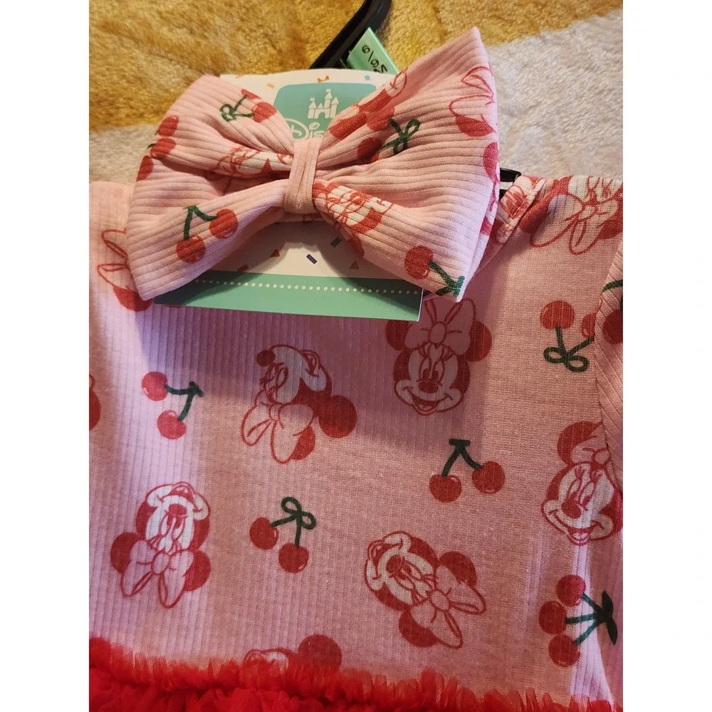 Disney Baby Minnie Mouse Tutu Bodysuit Headband Set Girls 6-9M NWT
